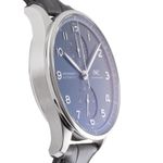 IWC Portuguese Chronograph IW371606 (Onbekend (willekeurig serienummer)) - Blauw wijzerplaat 41mm Staal (7/8)