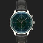 IWC Portuguese Chronograph IW371615 (2022) - Groen wijzerplaat 41mm Staal (3/8)