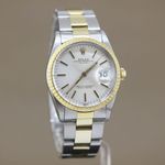 Rolex Oyster Perpetual Date 15053 (1985) - Silver dial 34 mm Gold/Steel case (3/8)