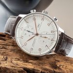 IWC Portuguese Chronograph IW371401 (2000) - Silver dial 41 mm Steel case (2/8)