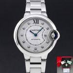Cartier Ballon Bleu 33mm W4BB0021 (2021) - Silver dial 33 mm Steel case (1/8)