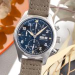 IWC Pilot Spitfire Chronograph IW387901 (2019) - Zwart wijzerplaat 41mm Staal (3/8)