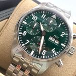 IWC Pilot Chronograph IW388104 (2022) - Groen wijzerplaat 41mm Staal (3/8)