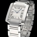 Cartier Tank Française 2302 (1998) - Silver dial 28 mm Steel case (7/8)