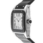 Cartier Santos 100 W20121U2 (Onbekend (willekeurig serienummer)) - Zilver wijzerplaat 38mm Staal (7/8)