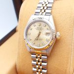 Rolex Lady-Datejust 69173 (1990) - Champagne dial 26 mm Gold/Steel case (6/8)