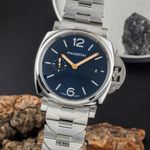 Panerai Luminor Due PAM01124 (Unknown (random serial)) - Blue dial 42 mm Steel case (1/8)