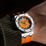 Audemars Piguet Royal Oak Offshore Diver 15710ST.OO.A070CA.01 (Unknown (random serial)) - Orange dial 42 mm Steel case (7/8)