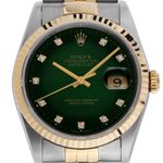 Rolex Datejust 36 16233 (1991) - Green dial 36 mm Gold/Steel case (1/8)