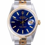 Rolex Datejust 36 16233 (1993) - Blue dial 36 mm Gold/Steel case (3/8)