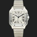 Cartier Santos WSSA0029 (Unknown (random serial)) - Silver dial 35 mm Steel case (3/8)