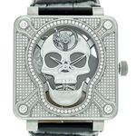 Bell & Ross BR 01 BR01-SKULL-SK-FLD (2024) - Silver dial 47 mm Steel case (1/4)