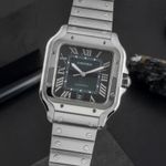Cartier Santos WSSA0062 (Onbekend (willekeurig serienummer)) - Groen wijzerplaat 40mm Staal (3/8)