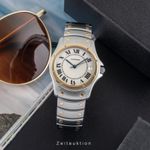 Cartier Santos W20036R3 (1995) - Wit wijzerplaat 33mm Goud/Staal (3/8)