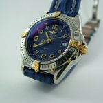 Breitling Callistino - (Unknown (random serial)) - Blue dial 30 mm Gold/Steel case (3/5)