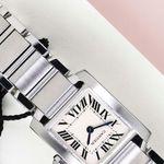 Cartier Tank Française W51008Q3 (1999) - White dial 20 mm Steel case (4/8)