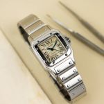 Cartier Santos Galbée 2423 (2001) - Zilver wijzerplaat 24mm Staal (2/7)