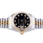 Rolex Lady-Datejust 69173 (1990) - Black dial 26 mm Gold/Steel case (6/8)