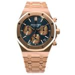 Audemars Piguet Royal Oak Chronograph 26239OR.OO.1220OR.01 (2021) - Blauw wijzerplaat 41mm Roségoud (1/7)