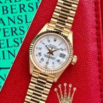 Rolex Lady-Datejust 69178 (1987) - Wit wijzerplaat 26mm Geelgoud (1/8)