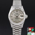 Rolex Lady-Datejust 69179 (1995) - Silver dial 26 mm White Gold case (1/8)