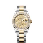 Rolex Datejust 36 126283RBR (2023) - Goud wijzerplaat 36mm Staal (1/8)