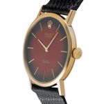 Rolex Cellini 4112 (1976) - Red dial 32 mm Yellow Gold case (5/8)