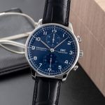 IWC Portuguese Chronograph IW371601 (Onbekend (willekeurig serienummer)) - Blauw wijzerplaat 41mm Staal (3/8)