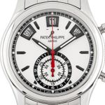 Patek Philippe Annual Calendar Chronograph 5960/1A-001 (2017) - Zilver wijzerplaat 41mm Staal (2/7)