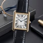Cartier Tank Solo W1018855 (Unknown (random serial)) - Silver dial 27 mm Yellow Gold case (3/8)