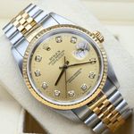 Rolex Datejust 36 16233 (1995) - Champagne wijzerplaat 36mm Goud/Staal (1/8)