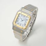 Cartier Santos 2961 (1990) - White dial 41 mm Gold/Steel case (3/8)