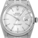 Rolex Datejust 36 16234 (2002) - Wit wijzerplaat 36mm Staal (1/3)