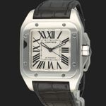 Cartier Santos 100 W20106X8 (2008) - Wit wijzerplaat 33mm Staal (1/8)