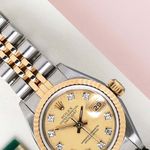 Rolex Lady-Datejust 69173 (1985) - Champagne wijzerplaat 26mm Goud/Staal (3/8)