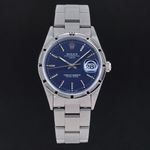 Rolex Oyster Perpetual Date 15210 (1995) - Blauw wijzerplaat 34mm Staal (3/7)