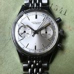 Leonidas Chronograph 3467 (1964) - Zilver wijzerplaat 36mm Staal (1/7)