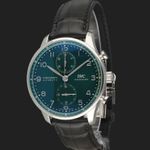 IWC Portuguese Chronograph IW371615 (2022) - Groen wijzerplaat 41mm Staal (1/8)