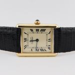Cartier Tank Vermeil 590005 (1990) - Beige wijzerplaat 23mm Zilver (3/4)