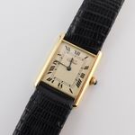 Cartier Tank Vermeil 590005 (1990) - Beige wijzerplaat 23mm Zilver (1/4)