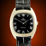 Omega Genève 111.0123 (1973) - Zwart wijzerplaat 33mm Staal (1/8)