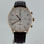 IWC Portuguese Chronograph IW371402 (2011) - Silver dial 41 mm Rose Gold case (2/7)