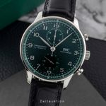 IWC Portuguese Chronograph IW371615 (Unknown (random serial)) - Green dial 41 mm Steel case (1/8)