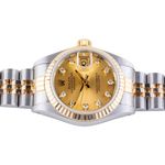 Rolex Lady-Datejust 69173 (1991) - Champagne dial 26 mm Gold/Steel case (5/8)