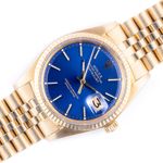Rolex Datejust 1601 (1973) - Blue dial 36 mm Yellow Gold case (1/8)