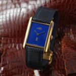 Cartier Tank Vermeil Unknown (1980) - Blue dial 30 mm Silver case (2/4)
