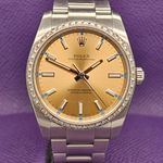 Rolex Oyster Perpetual 34 114200 (2017) - Orange dial 34 mm Steel case (4/5)