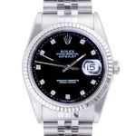 Rolex Datejust 36 16234 (1996) - Black dial 36 mm Steel case (3/8)