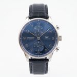 IWC Portuguese Chronograph IW371606 (Unknown (random serial)) - Blue dial 41 mm Steel case (1/5)