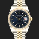 Rolex Datejust 36 116233 (2011) - Blue dial 36 mm Gold/Steel case (2/8)